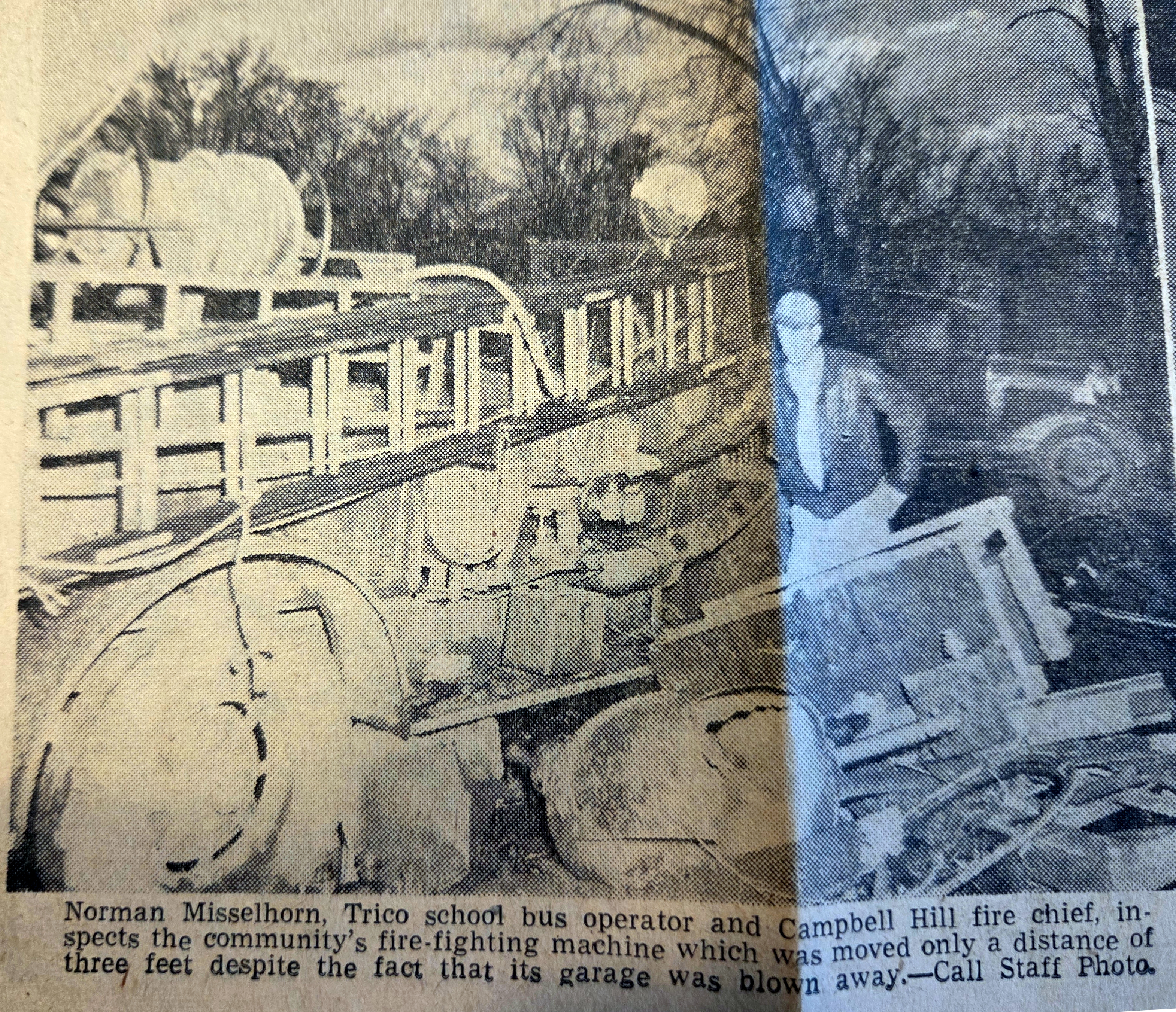 Norman Misselhorn inspects fire truck