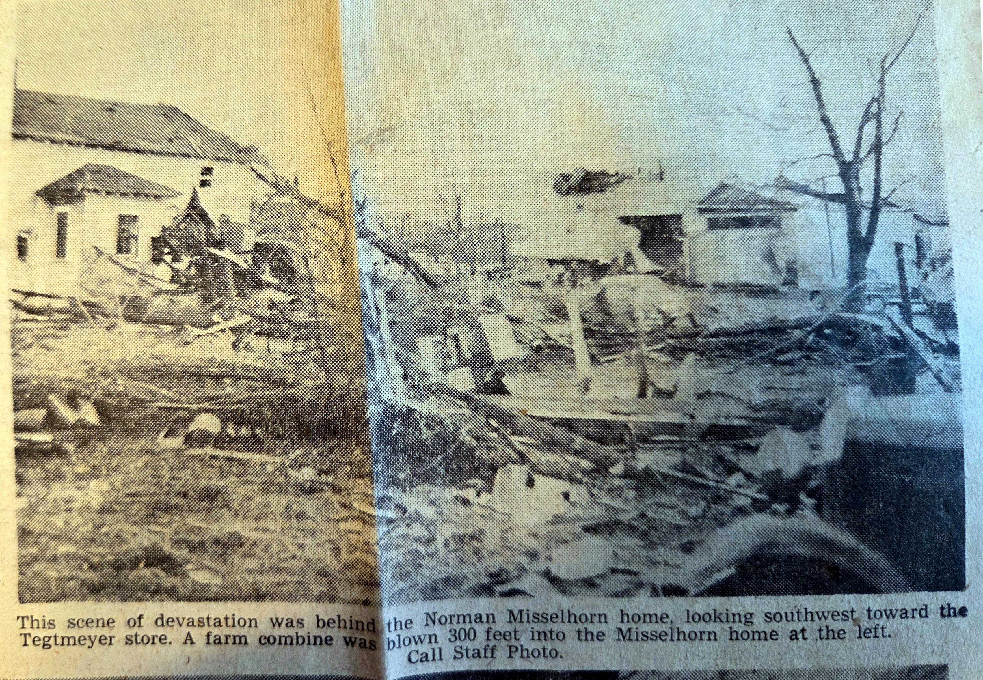 Scene of devastation behind Norman Misselhorn home
