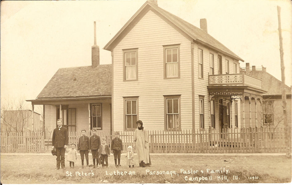 Rev. Ernst Hitzemann and family at the St. Peter's Parsonage, c. 1910